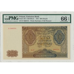 100 złotych 1941 - D - PMG 66 EPQ