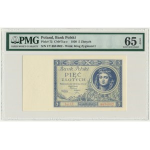 5 złotych 1930 - Ser.CT. - PMG 65 EPQ