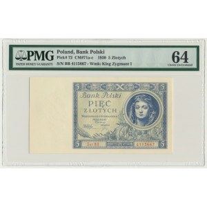 5 złotych 1930 - Ser.BB. - PMG 64