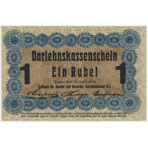 Posen, 1 Ruble 1916 - short clause (P3c) -