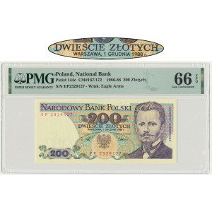 200 złotych 1988 - EP - PMG 66 EPQ - przesunięcie daty