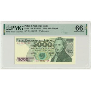 5.000 złotych 1988 - EA - PMG 66 EPQ - ostatnia seria rocznika