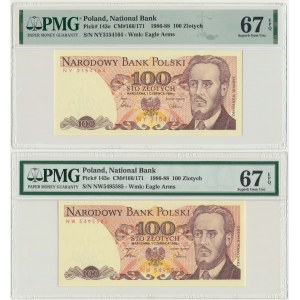 100 Or 1986 - NW et NY - PMG 67 EPQ (2 pièces).