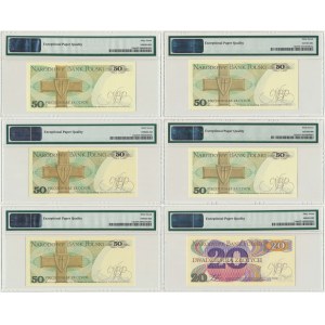 Zestaw, 20-50 złotych 1982-88 - PMG 67 EPQ (6 szt.)