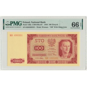 100 złotych 1948 - KR - PMG 66 EPQ