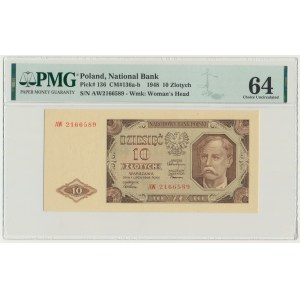 10 złotych 1948 - AW - PMG 64