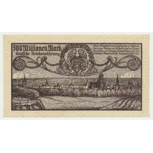 Danzig, 500 million Mark 1923 - gray purple print -