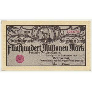 Danzig, 500 million Mark 1923 - creamy print -