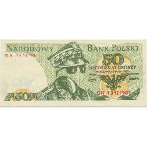 Solidarność, cegiełka 50 groszy 1982 - Jaruzelski -