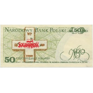 Solidarność, cegiełka 50 groszy 1982 - Jaruzelski -