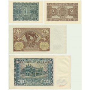Zestaw, 1-50 złotych 1940-41 (4 szt)