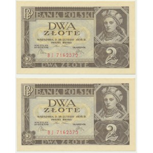 2 złote 1936 - BJ - numery kolejne (2 szt.)