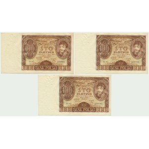100 złotych 1932 - Ser.AC - zw. +X+ - (3 szt.)