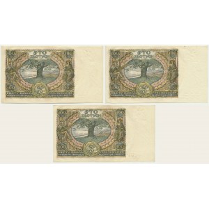 100 złotych 1932 - Ser.AC - zw. +X+ - (3 szt.)