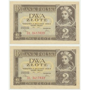 2 złote 1936 - DŁ - numery kolejne (2 szt.)