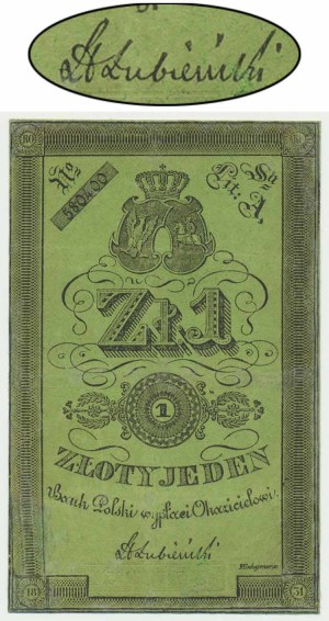 1 złoty 1831 - Łubieński - gruby papier -