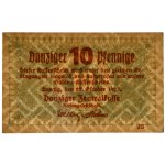 Danzig, 10 Pfennige 1923 - October - watermark squares - PMG 58 EPQ