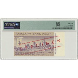 200.000 złotych 1989 - WZÓR - A 0000000 - No.0089 - PMG 64