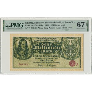 Danzig, 10 milion Mark 1923 - A - PMG 67 EPQ