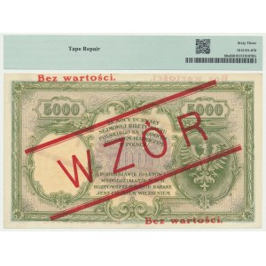 5.000 złotych 1919 - WZÓR - wysoki nadruk - ex. PMG 63