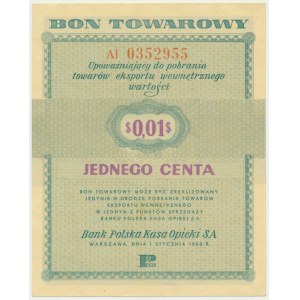 Pewex, 1 cent 1960 - Al - bez klauzuli -