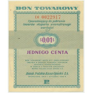 Pewex, 1 cent 1960 - Dl - z klauzulą -