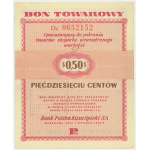 Pewex, 50 centów 1960 - Dc - z klauzulą -