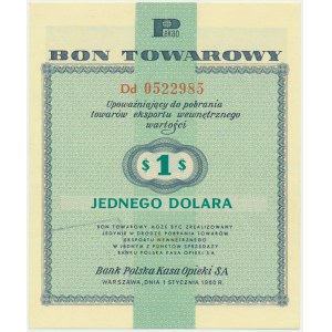 Pewex, 1 dolar 1960 - Dd - z klauzulą -