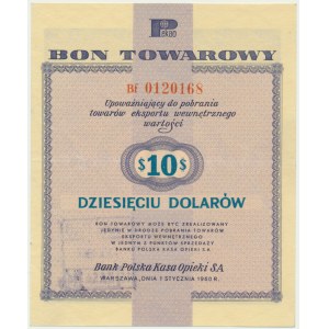 Pewex, 10 dolarów 1960 - Bf - bez klauzuli -