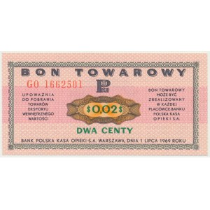 Pewex, 2 centy 1969 - GO -