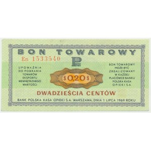 Pewex, 20 centów 1969 - En -