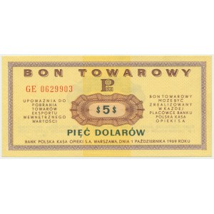 Pewex, 5 dolarów 1969 - GE -