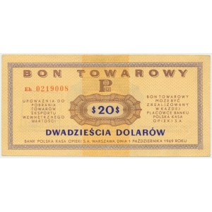 Pewex, 20 dolarów 1969 - Eh - rzadszy wariant