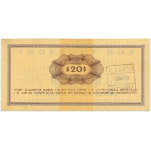 Pewex, 20 dolarów 1969 - Eh - rzadszy wariant