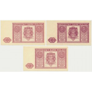 1 złoty 1946 (3 szt.)
