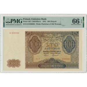 100 złotych 1941 - D - PMG 66 EPQ
