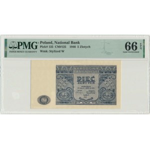 5 złotych 1946 - PMG 66 EPQ