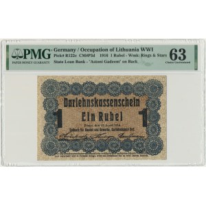 Posen, 1 Ruble 1916 - short clause (P3d) - PMG 63