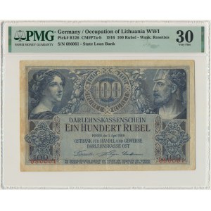 Posen, 100 Rubles 1916 - 6 digit series - PMG 30