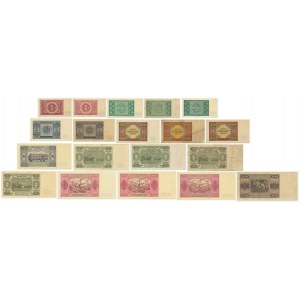 Set, 1-500 gold 1946-48 (19 pieces).