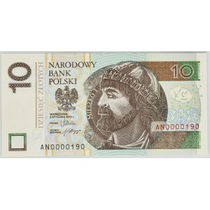 10 zlotých 2012 - AN 0000190 - nízké sériové číslo