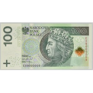 100 złotych 2018 - EX 90000009 - numer radarowy