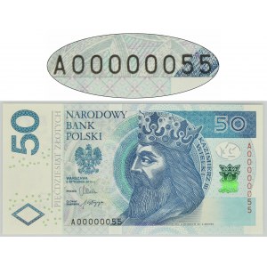 50 złotych 2012 - AO0000055 - niski numer - ciekawostka