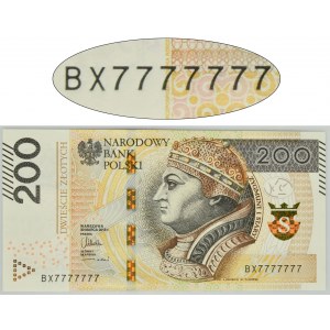 200 złotych 2015 - BX 7777777 - SOLID