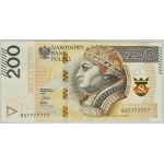 200 złotych 2015 - BX 7777777 - SOLID