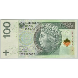 100 złotych 2018 - EZ 1000000 - numer milionowy