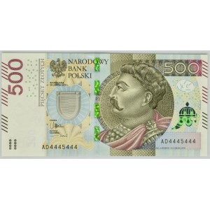 500 złotych 2016 - AD 4445444 -
