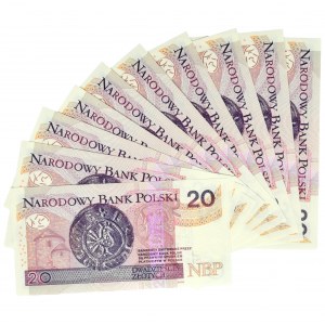 20 złotych 2016 - BM - niskie numery seryjne (10 szt.)