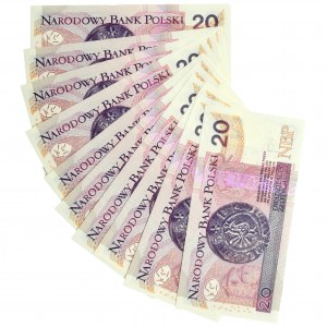 20 złotych 2016 - BM - niskie numery seryjne (10 szt.)