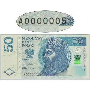 50 złotych 2012 - AO0000051 - niski numer - ciekawostka